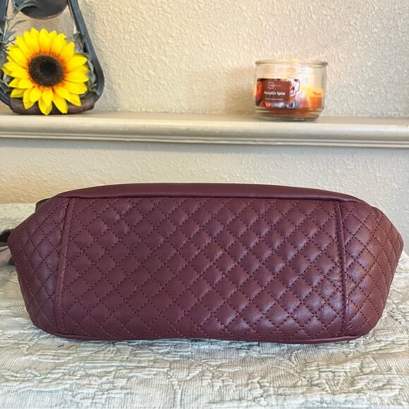 Vera Bradley Leather Carson Shoulder Bag In Mulled Wine Quilted NWOT - Picture 13 of 14